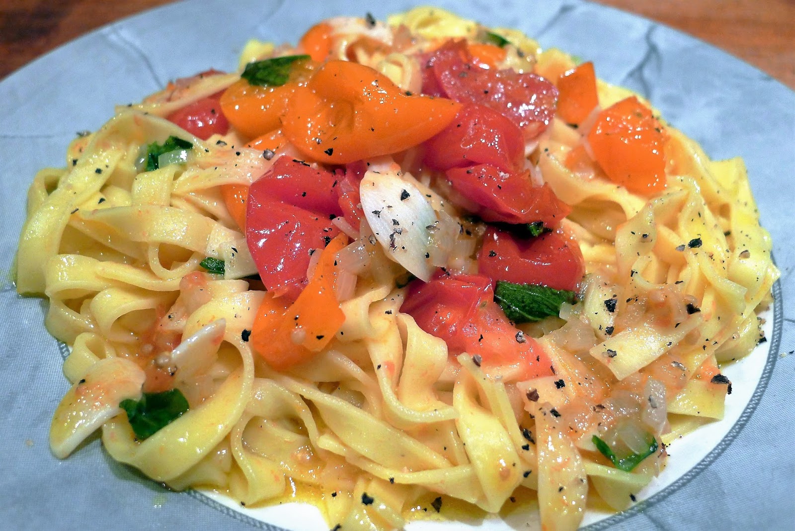 Culinary Adventures in London: Tagliatelle with Olive Oil Poached Tomatoes