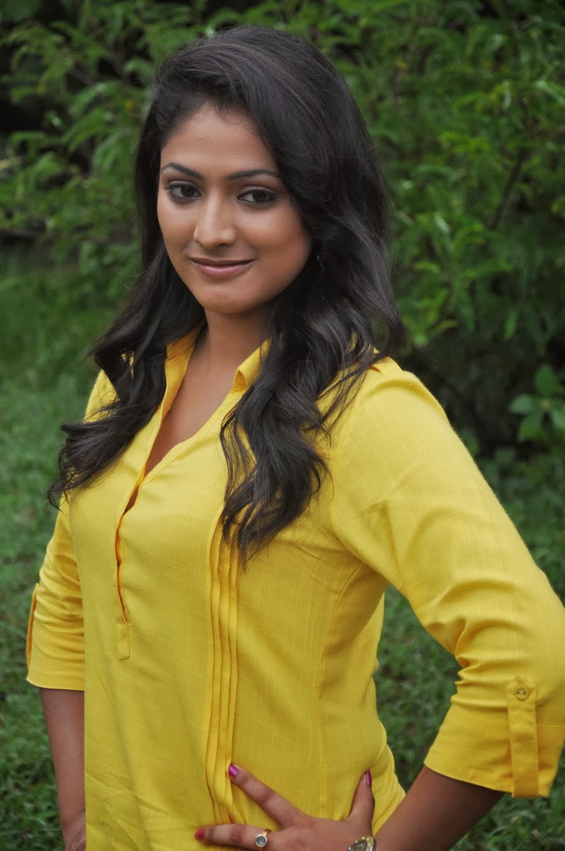 Kannada Actress Hari Priya Beautiful Stills In Yellow Dress