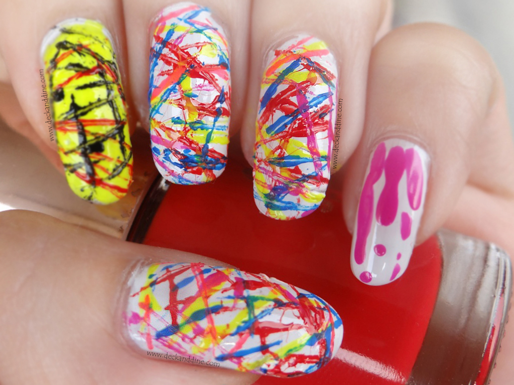 Nail Art using Sewing Thread Holi Special Deck and Dine