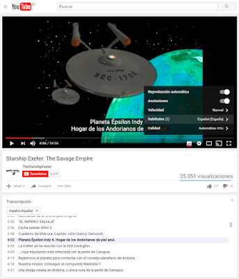 "The Savage Empire" en YouTube con subtítulos en español.