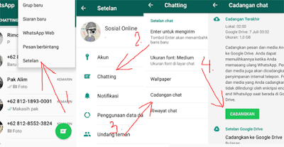 langkah untuk mencadangkan pesan whatsapp di google drive