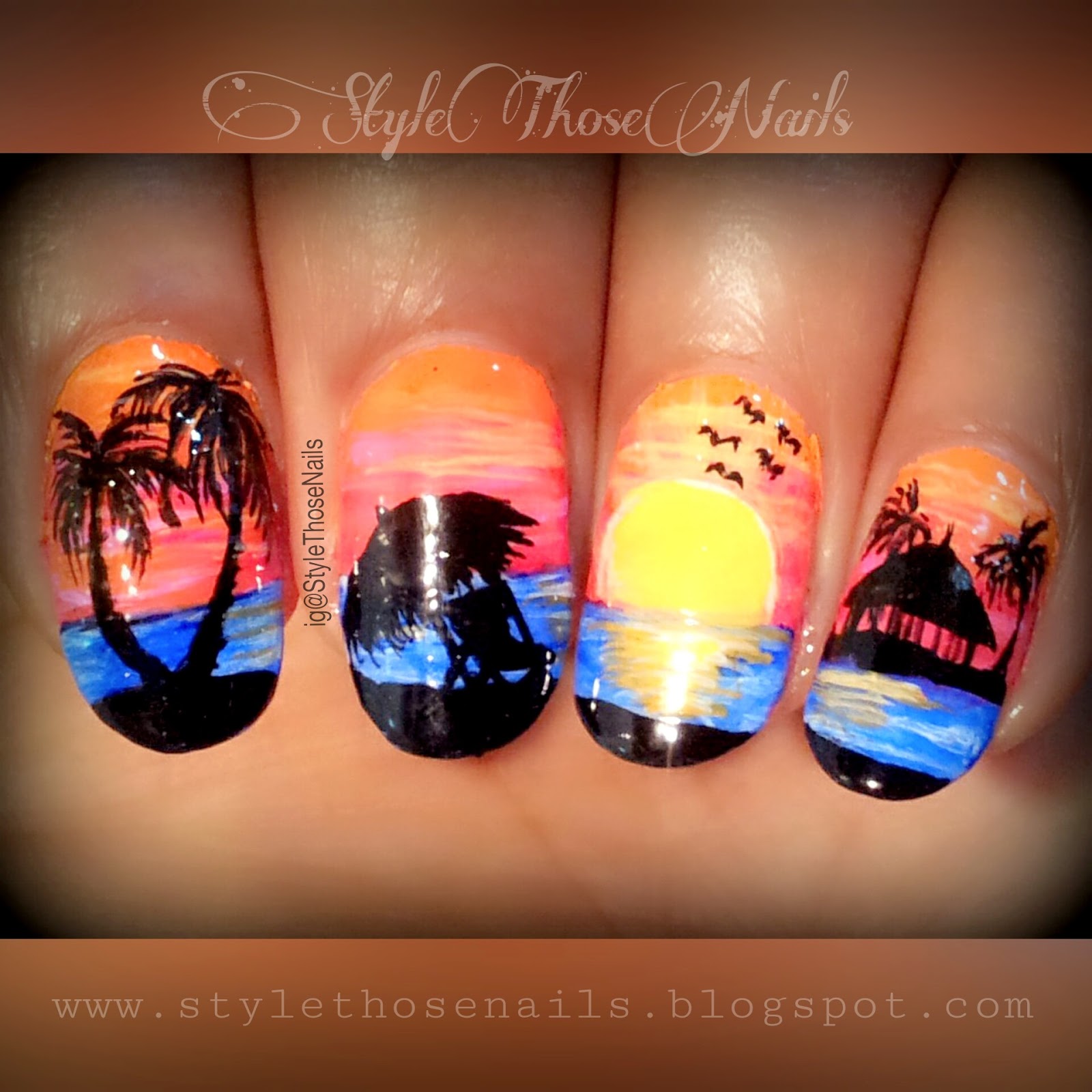 Style Those Nails Freehand Sunrise Landscape Nailart + Picture Tutorial
