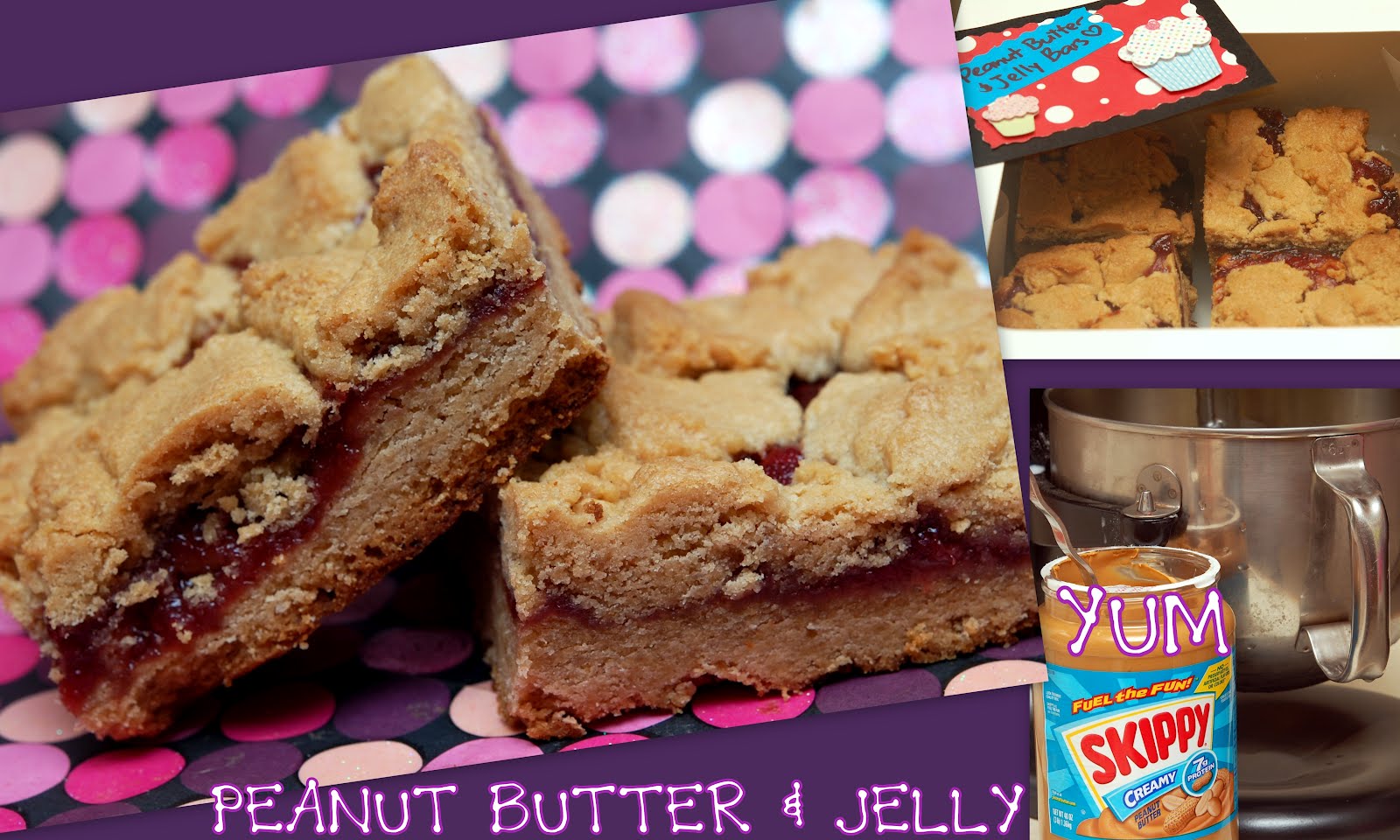 PEANUT BUTTER & JELLY BARS! Hugs and Cookies XOXO