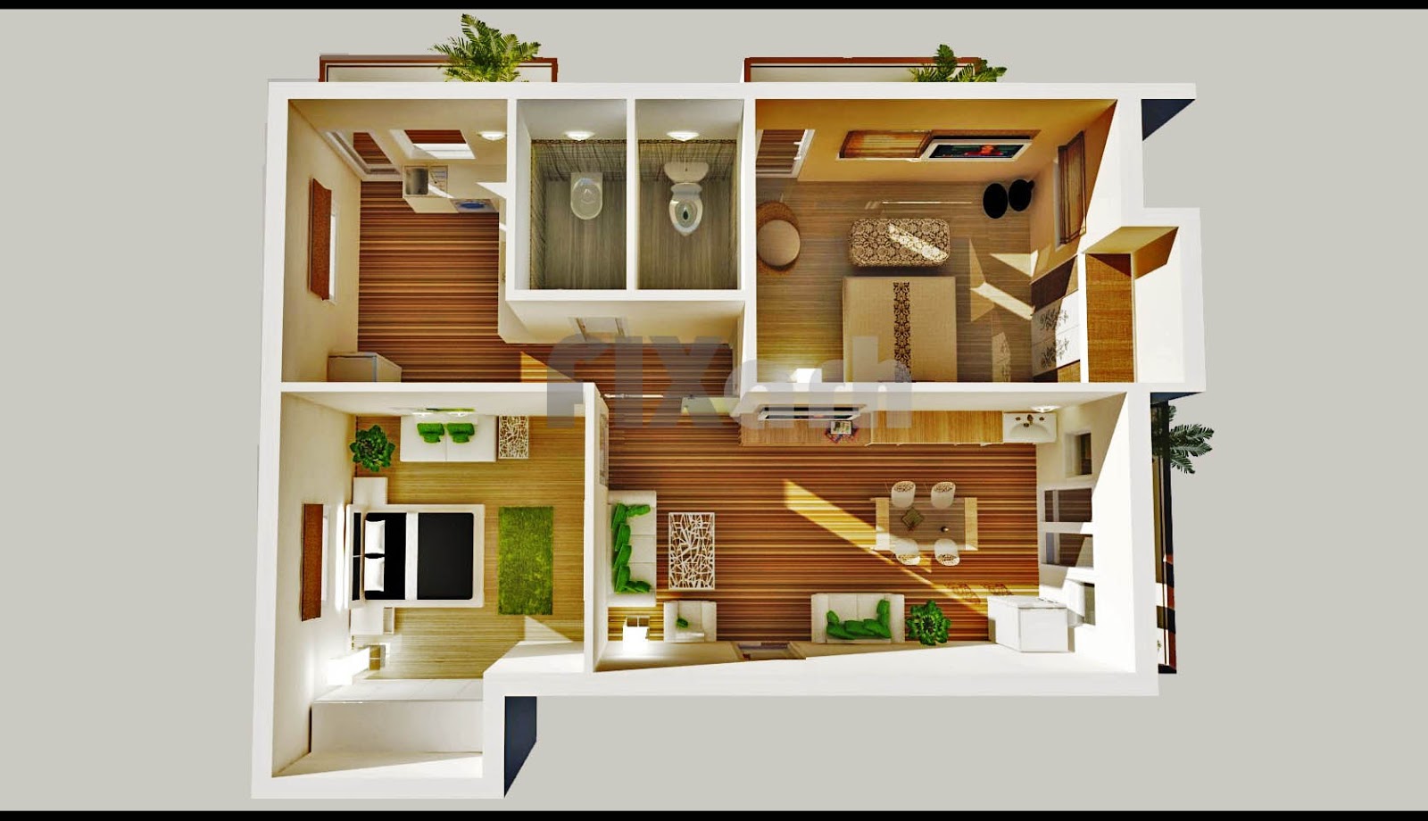 Desain Rumah Sederhana 2 Kamar Tidur