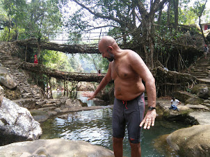 Seafarer /Blogger /Traveller Rudolph. A. Furtado at " Double Roots living bridge "