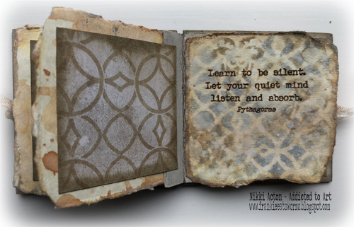Mini Book by Nikki Acton featuring PaperArtsy  quote stamps by Alison Bomber
