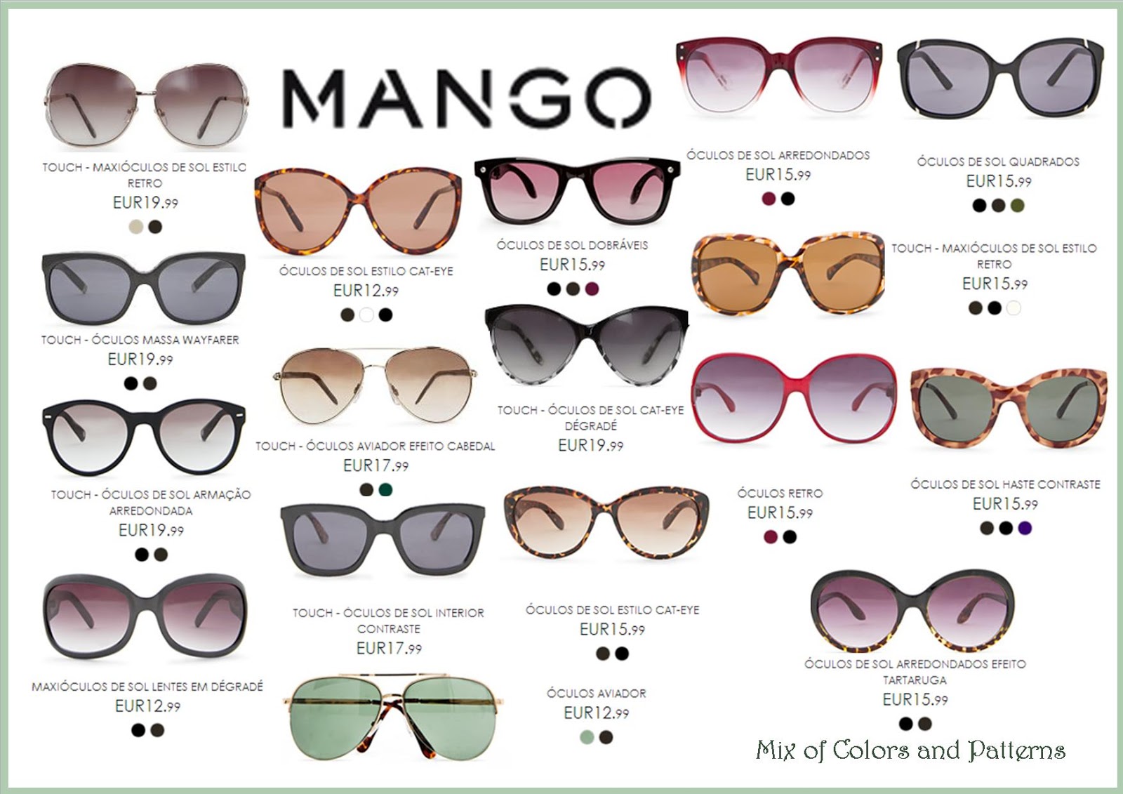 Desperate Go up Ready Mix of Colors and Patterns: Encontra os teus óculos de sol na Mango