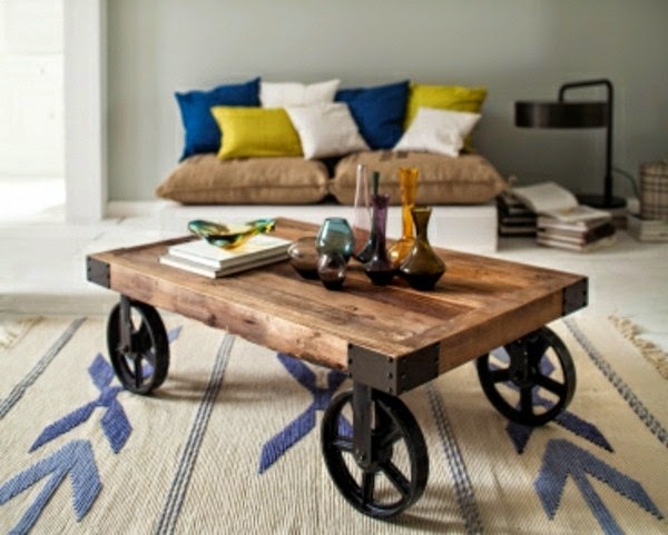 Coffee table on castors – 40 cool designs!