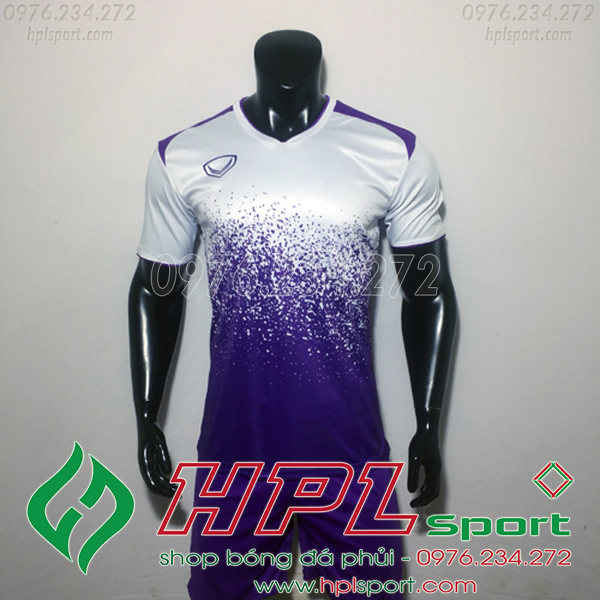 Áo bóng đá ko logo gransport trắng tím