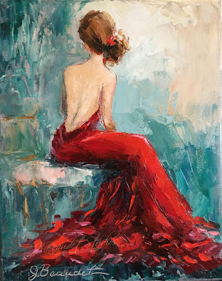 Woman in Red Dress by Jennifer Beaudet- j Beaudet studios of California