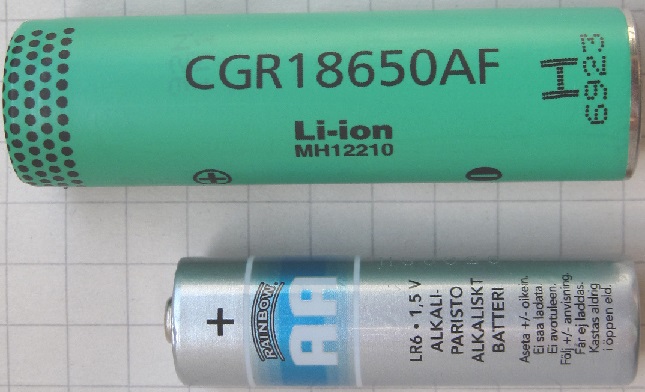 18650 Rechargeable Battery Size