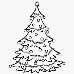 tree christmas sketch coloring