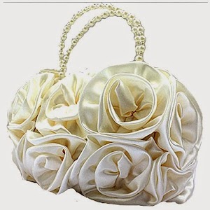 Super Cute 3D Roses Bridal Accessories Satin Handbag Evening Purse Mini Bag Wedding Clutch Holiday Birthday Gift Sil005-4 Colors Available (ivory)