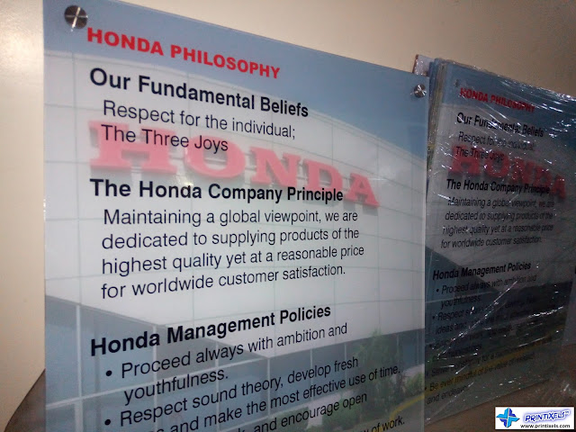 Acrylic Panel Signs - Honda Philippines