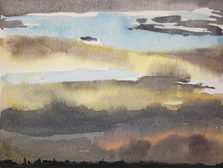 Stratus clouds watercolor by Annake