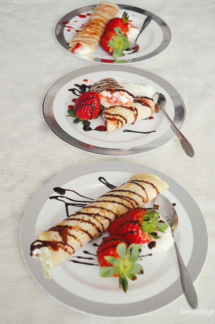 CRÈPES DE AVENA, QUESO CREMA Y FRESAS TuvesyyoHago