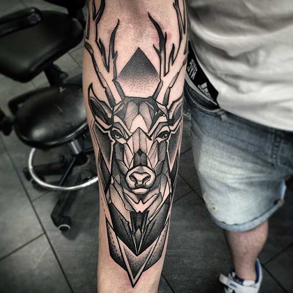 geometric deer tattoo design geometric deer tattoo design