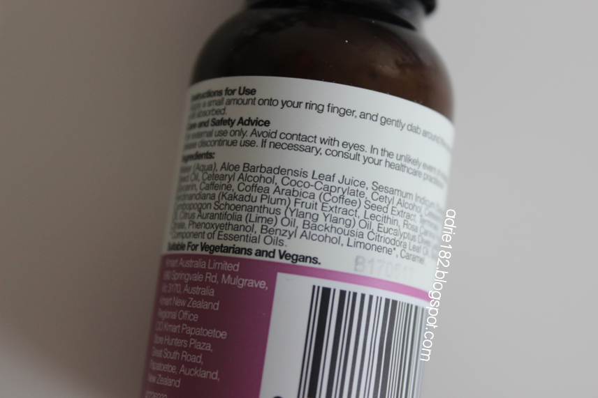 REVIEW Kmart Eye Cream (Kakadu Plum, Coffea Arabica Seed Extract