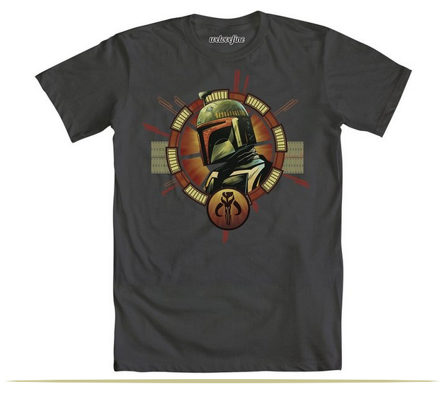 Star Wars Boba Fett Helmet Logo Mens Dark Grey T-Shirt  |  www.9CoolThings.com