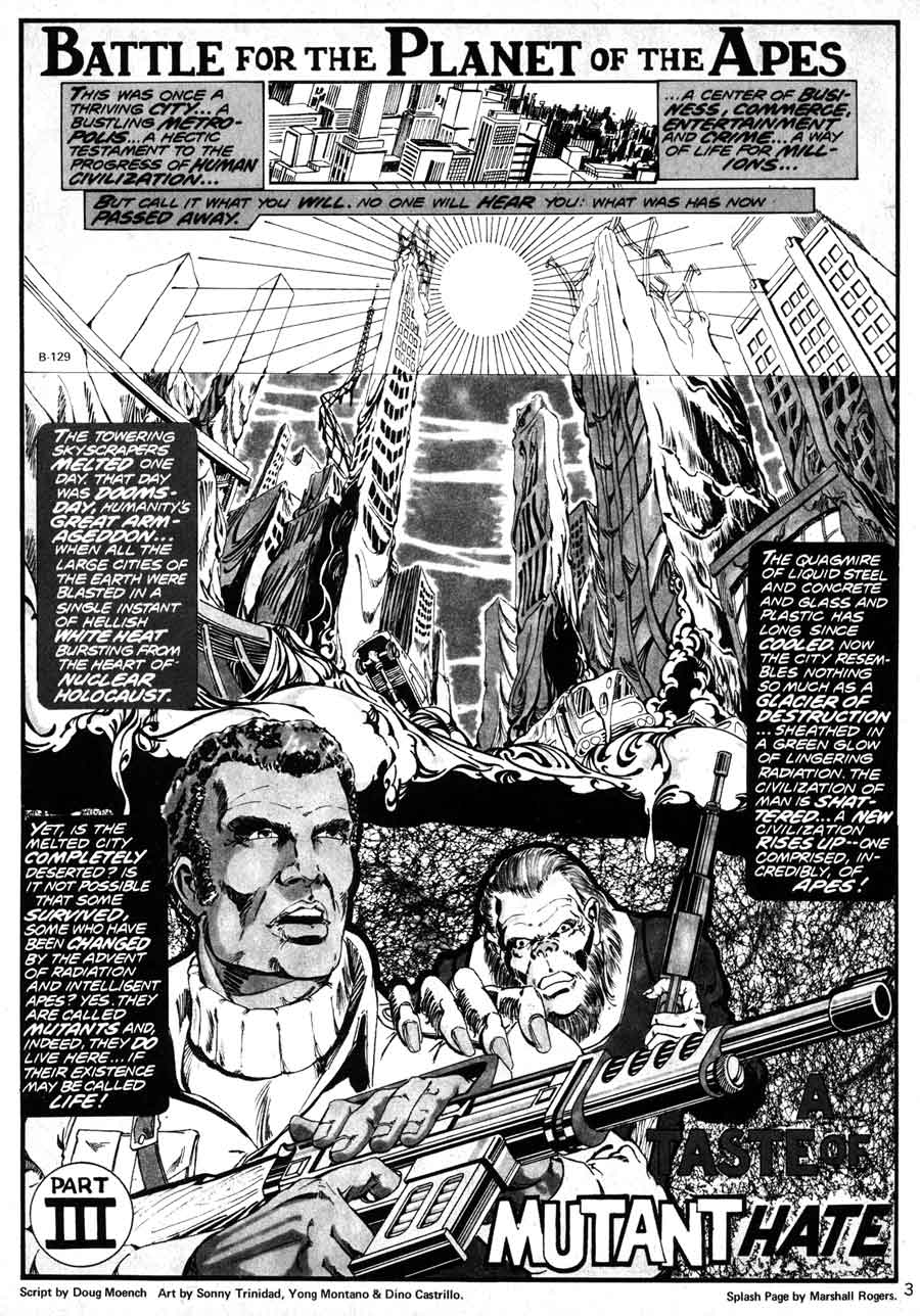 Planet of the Apes #25 bronze age 1970s science fiction comic book page by Marshall Rogers