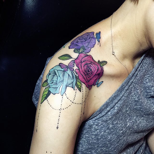 35 STUNNING WATERCOLOR ROSE TATTOOS : FASHION $ STYLE