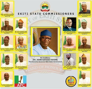 fayemi newly portfolios commissioners appointed assigns gov governor assigned kayode his