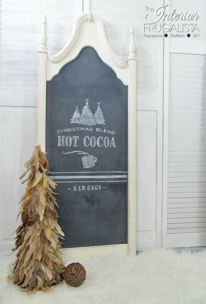 DIY Holiday Chalkboard Painted Winter White