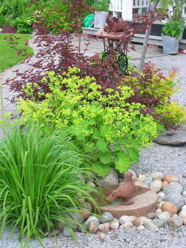 My rented garden: Min slipsten och den lilla rabatten i stenmjölet