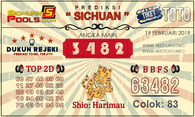 Prediksi Togel SICHUAN TIKETTOTO 19 FEBRUARI 2019