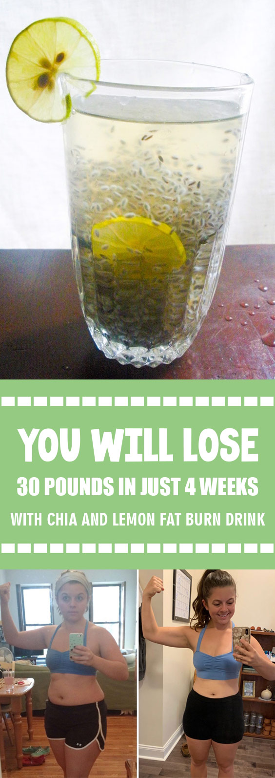 You Will Lose 30 Pounds In Just 4 Weeks With Chia And Lemon Fat Burn Drink