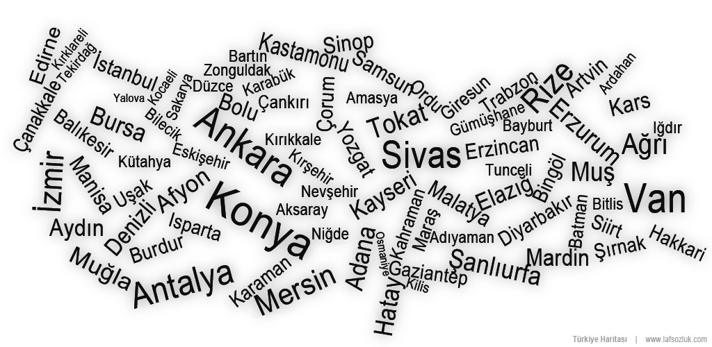 cesitli turkiye haritalari laf sozluk