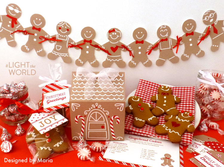 Free Printable Gingerbread Gift Kit to #LIGHTtheWORLD | Making Life Blissful