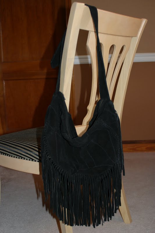 Julie's Journeys Suede Fringe Hobo Bag