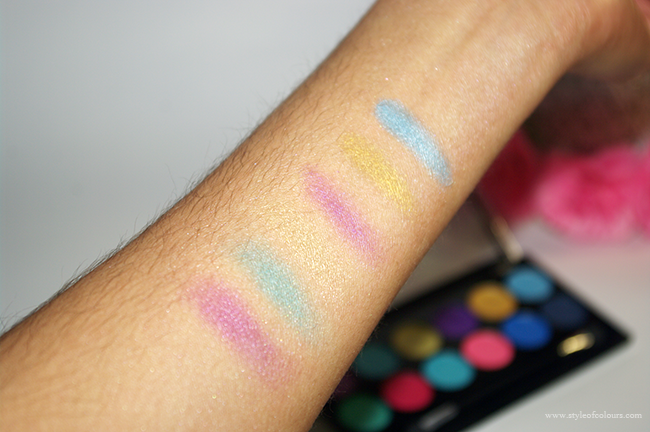 MUA Poptastic Swatches - First six colours