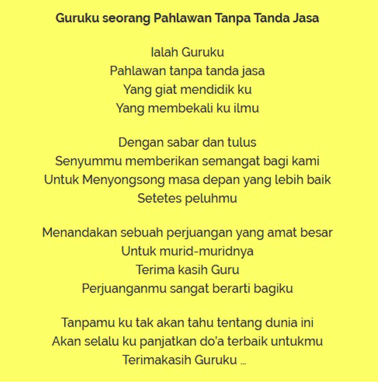 Contoh Lengkap Teks Puisi Tentang Pendidikan Dan Sekolah 