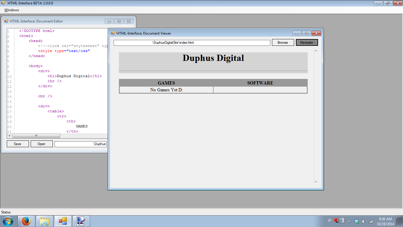 HTML-Interface: Screenshots!