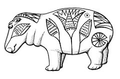 Hippo coloring page, ancient Egypt coloring page, kids ancient Egypt coloring page, hippopotamus coloring page, tawaret