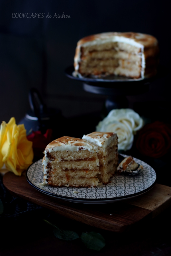 Tarta de Coco y Naranja con Merengue. Cookcakes de Ainhoa