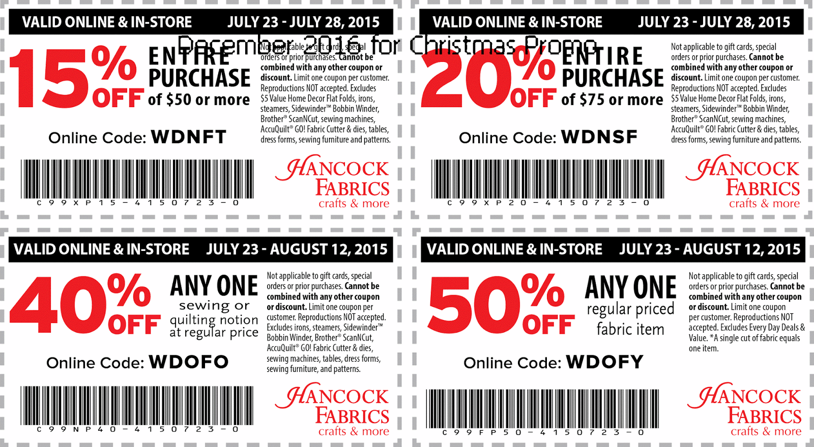 Free Promo Codes and Coupons 2023 Hancock Fabrics Coupons