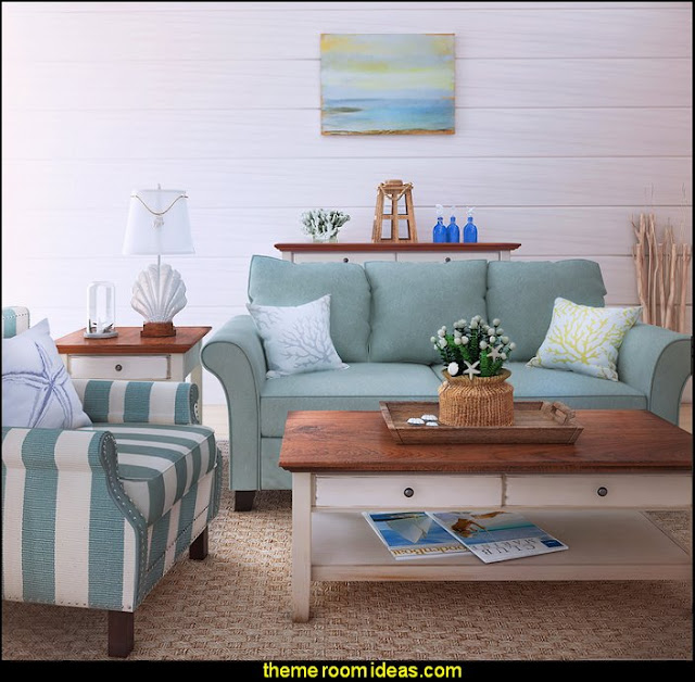 seaside cottage decorating ideas - coastal living living room ideas - beach cottage coastal living style decorating ideas - beach house decor - seashell decor - nautical bedroom furniture 