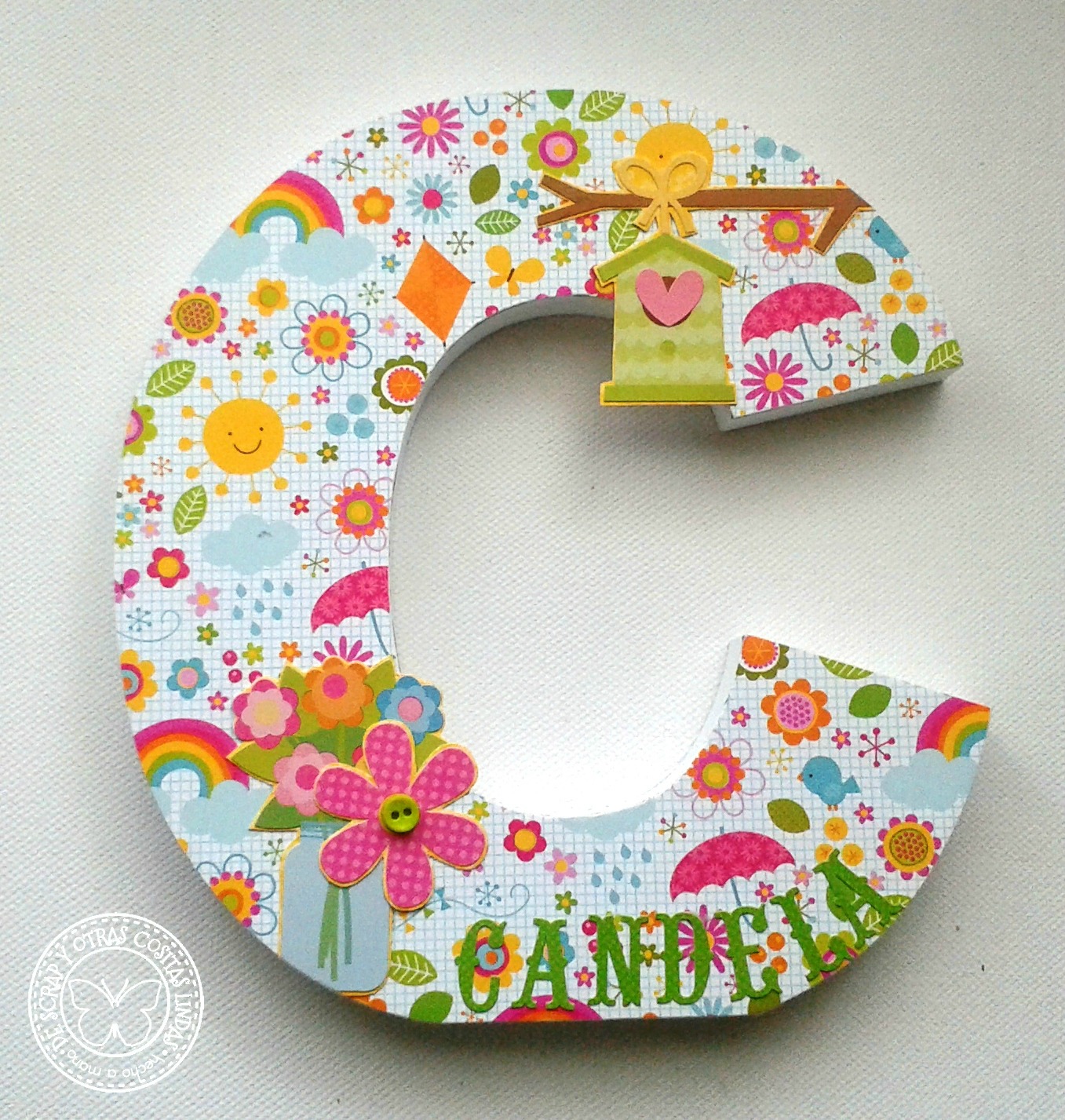 Letra Madera Decorada Con Foyos Letra Madera Decorada Con Foyos