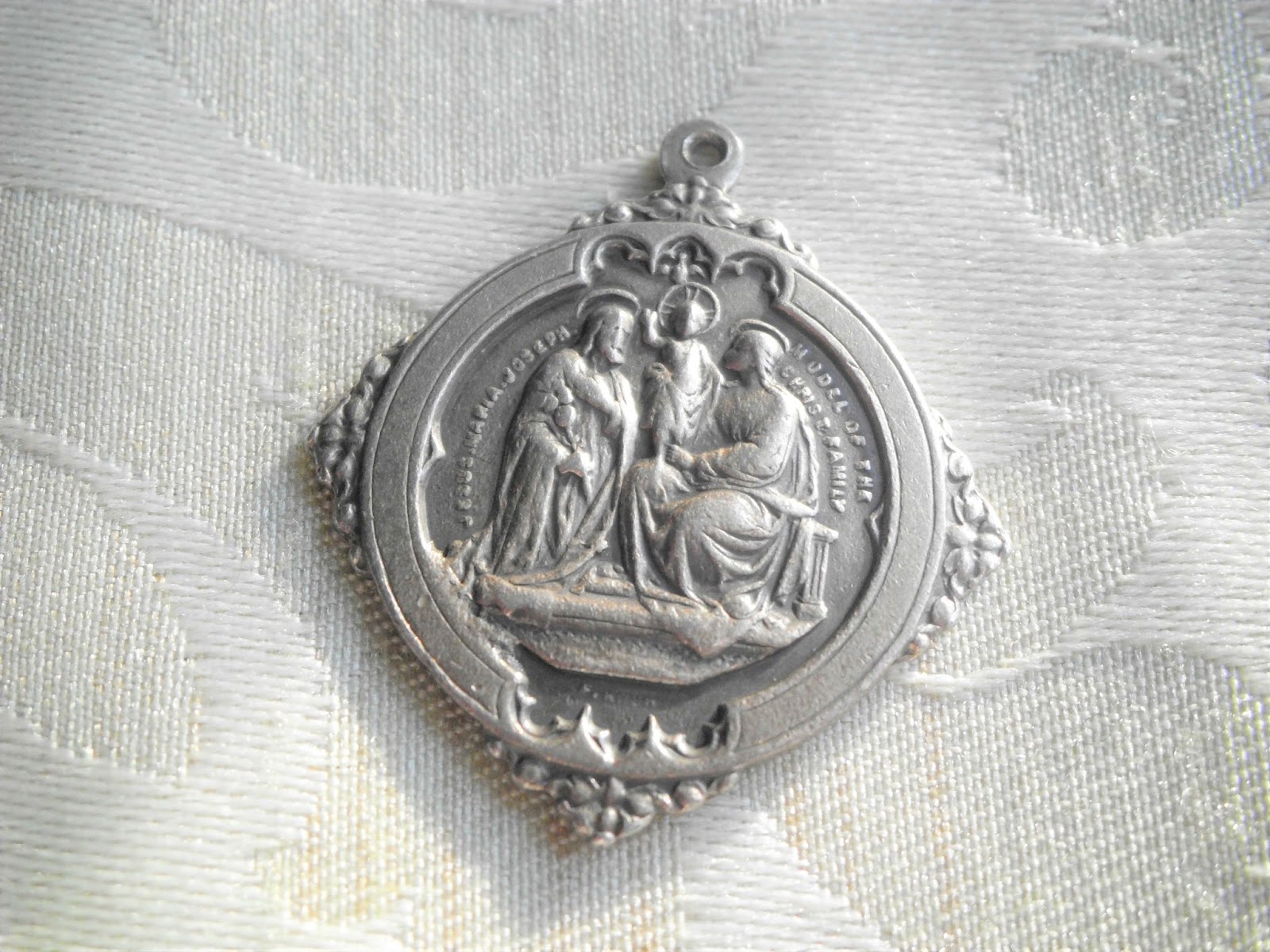 Vintage Religious Medals Vintage Sterling F KOCH Holy Family Our Lady