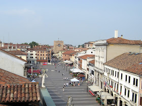 The Piazza Erminio Ferretto in Mestre, looking  towards the Torre Civica