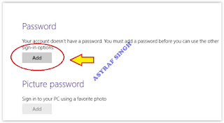 add password - windows 8.1