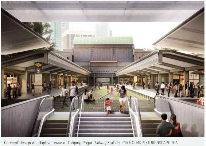 Crisp Once-bustling Retail Stretch At Tanjong Pagar Mrt Station Now Mostly Vacant Amid Lease Uncertainties Landscape Illustration