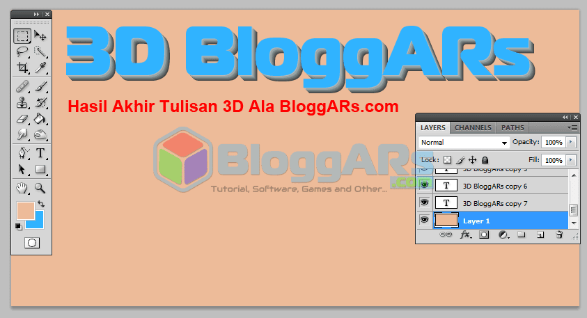 Cara Membuat Tulisan 3D di Photoshop Efek Keren | BLOGGARS