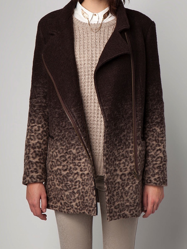 Leopard print coat Bershka