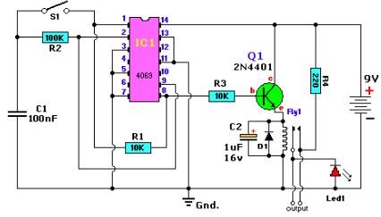 Alternating on off switch electronic project circuit with explanation