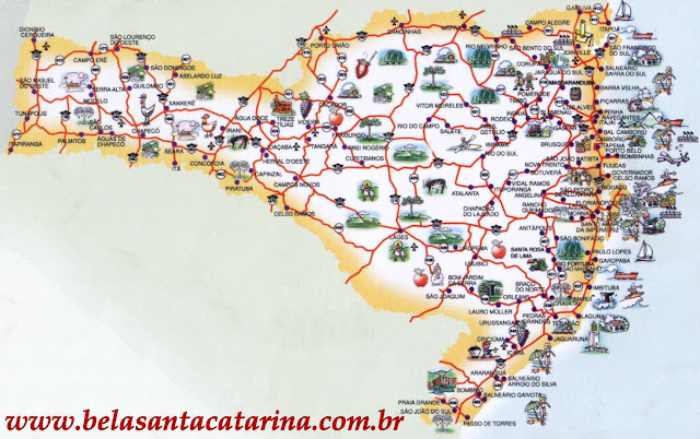 Mapa turístico de Santa Catarina