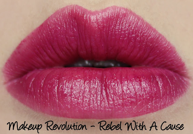 Makeup Revolution Amazing Lipstick - Rebel With A Cause Swatches & Review